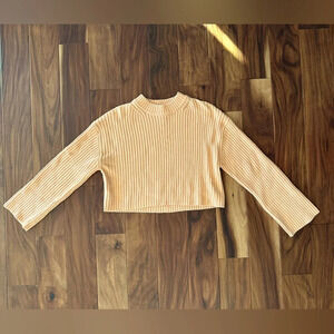NWOT H&M Orange Cropped Crewneck Sweater size Small